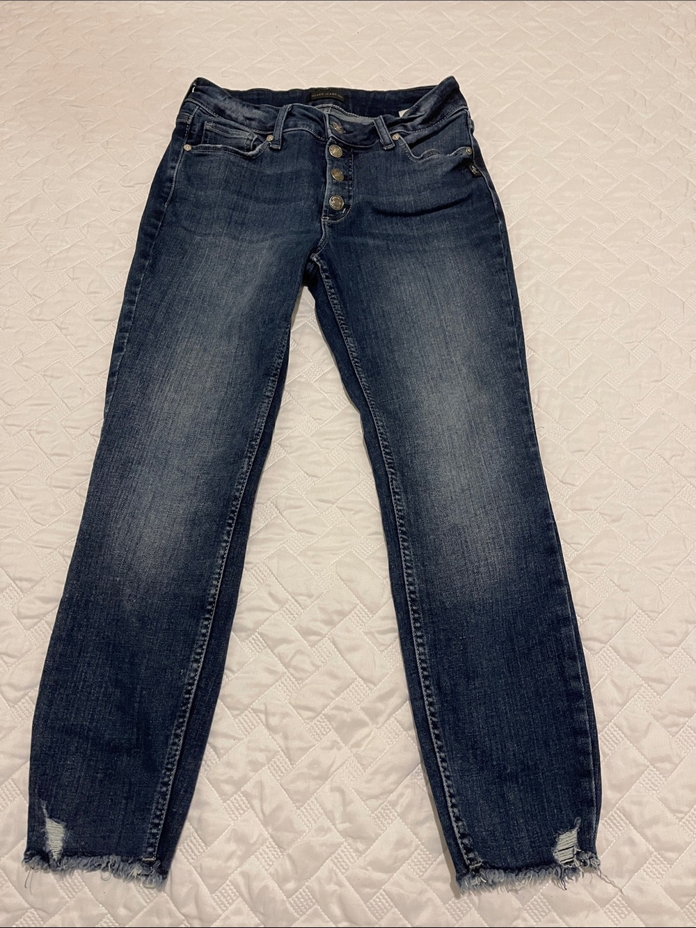 Silver Suki skinny crop Dark Indigo Women’s Button-Fly Jeans